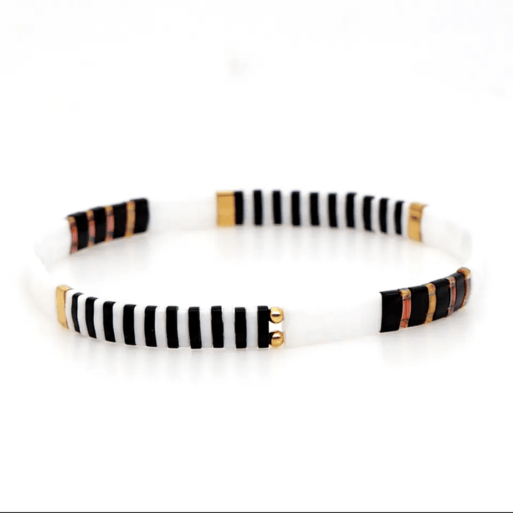 PULSERA TILA BLACK WHITE INTER 1