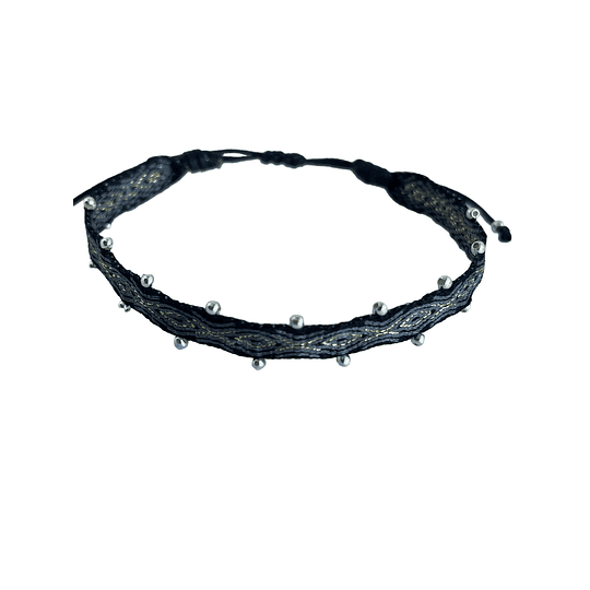 PULSERA SILK BLACK GRAY GOLD - Image 1