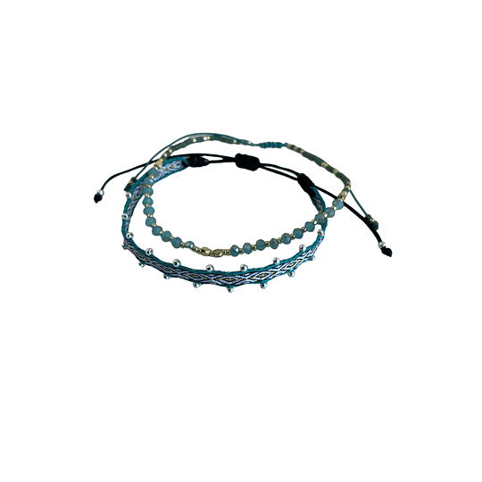 PULSERA SILK CYAN WHITE GOLD - Image 3