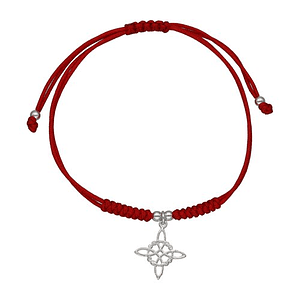 PULSERA THREAD RED P925 WITCH'S KNOT