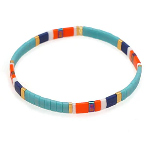 PULSERA TILA TROPICAL CYAN ORANGE