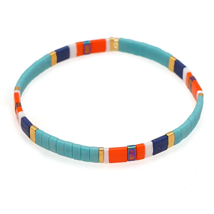PULSERA TILA TROPICAL CYAN ORANGE 1