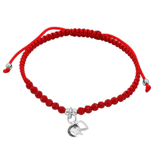 PULSERA MACRAME RED P925 THIN COSMIC