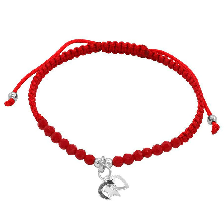 PULSERA MACRAME RED P925 THIN COSMIC 1