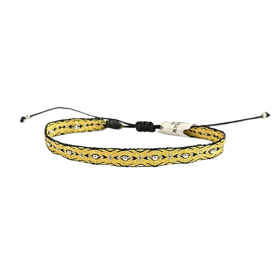 PULSERA SILK BLACK & YELLOW P925