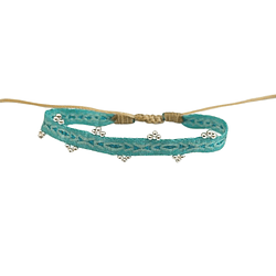 PULSERA SILK LIGHT BLUE & TRIO P925