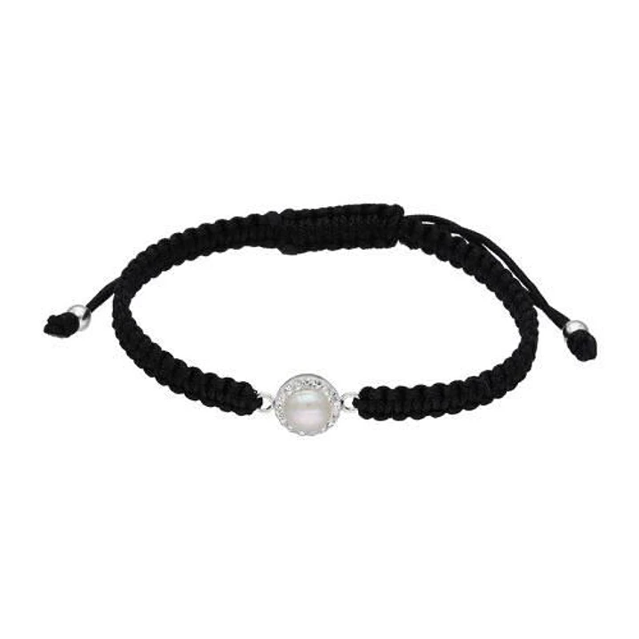 PULSERA MACRAME BLACK P925 SHINE PEARL 1