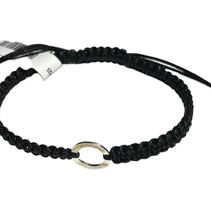 PULSERA MACRAME BLACK P925 OPEN CIRCLE