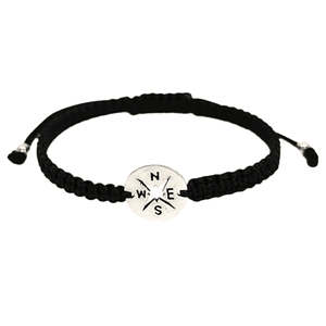 PULSERA MACRAME BLACK P925 COMPASS