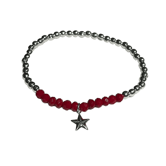 PULSERA AMELIE SILVER RED STAR