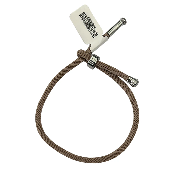 PULSERA CORD SILVER BEIGE 1