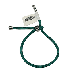 PULSERA CORD EMERALD SILVER