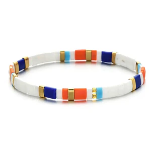 PULSERA TILA TROPICAL WHITE ORANGE