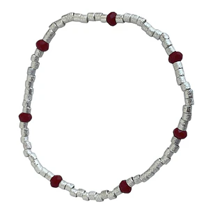 PULSERA CHLOE SILVER RED