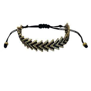 PULSERA ARROW MIYUKI BLACK GOLD