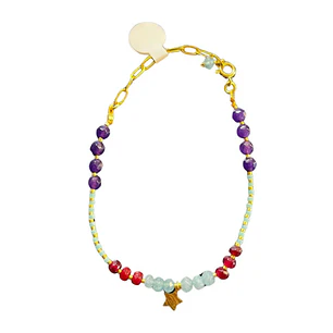 PULSERA GRETEL STAR AQUA GOLD