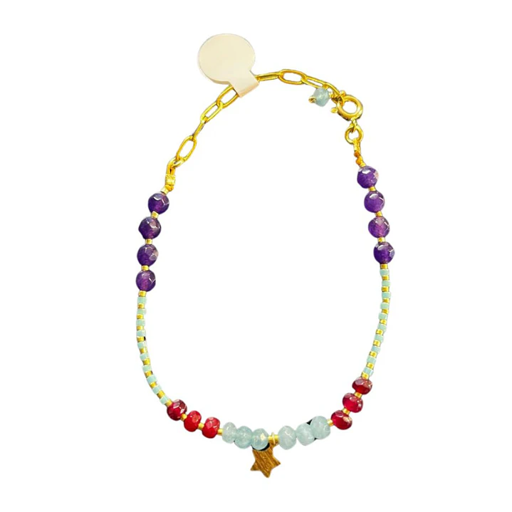 PULSERA GRETEL STAR AQUA GOLD 1