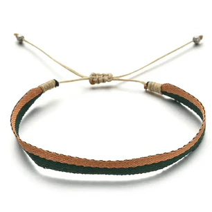 PULSERA TINA SILK DARK GREEN & GOLD