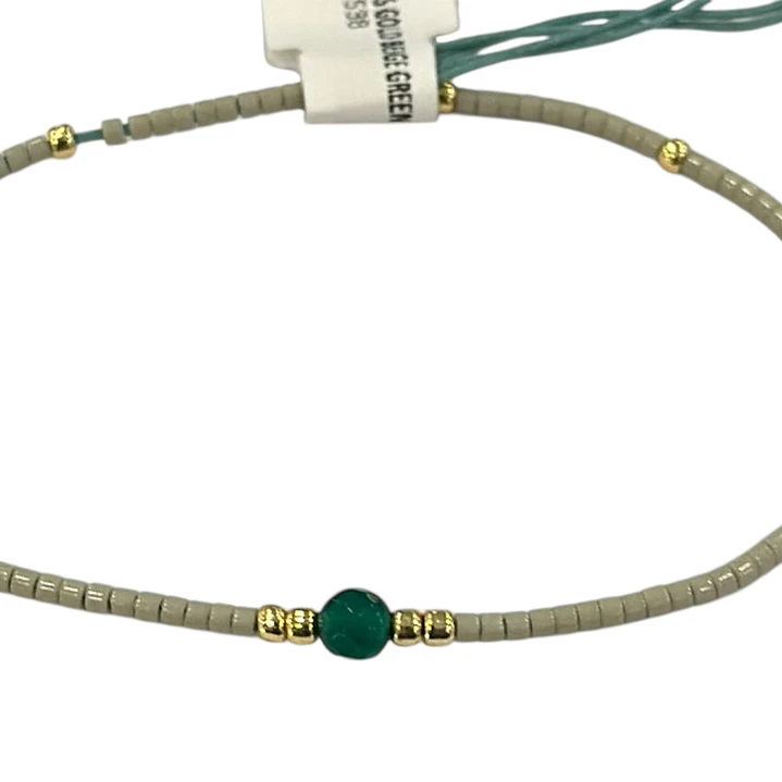 PULSERA DIXY GEMS GOLD BEIGE GREEN 3