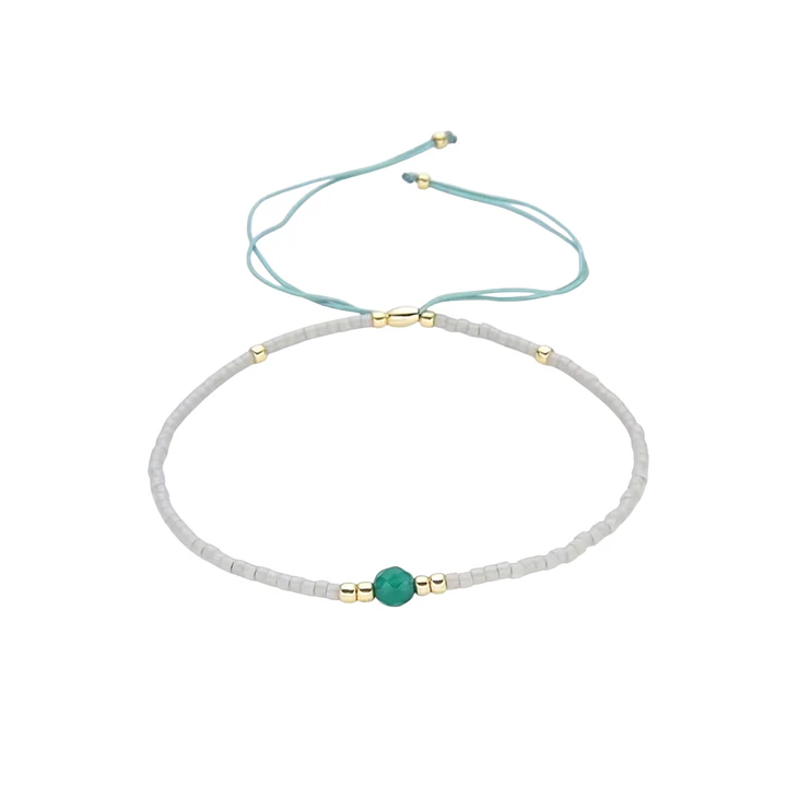 PULSERA DIXY GEMS GOLD BEIGE GREEN 1