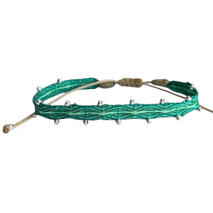 PULSERA SILK EMERALD BALLS P925