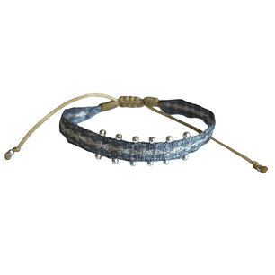 PULSERA SILK SILVER GRAY BALLS P925 