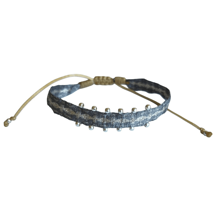 PULSERA SILK SILVER GRAY BALLS P925  1