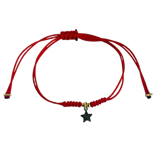 PULSERA THREAD RED GOLD STAR