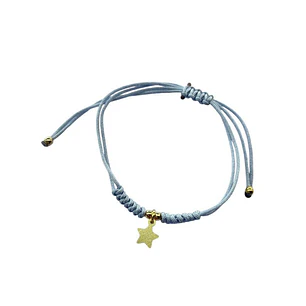 PULSERA THREAD GRAY GOLD STAR