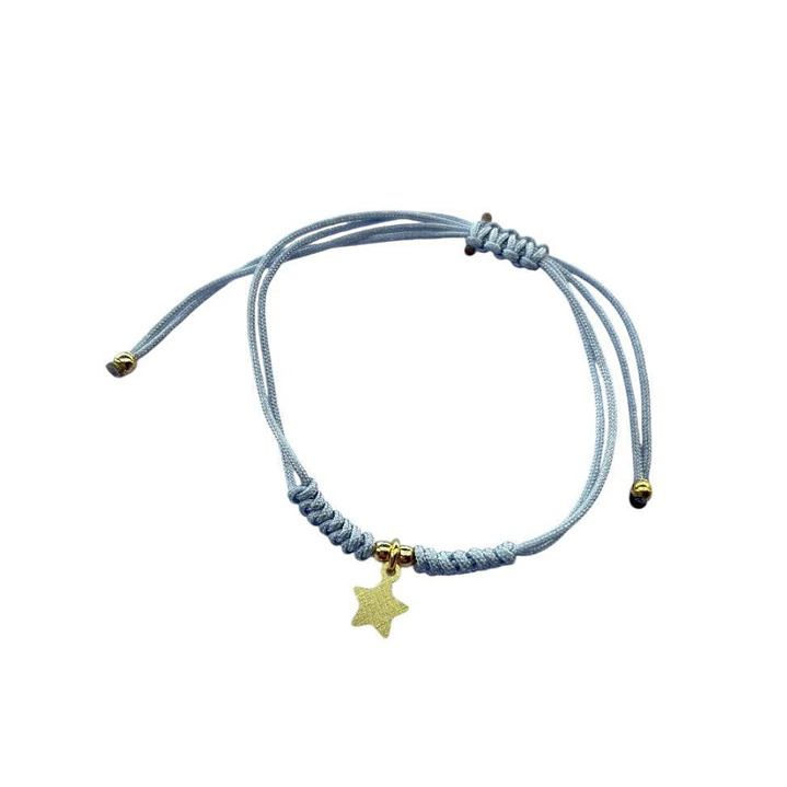 PULSERA THREAD GRAY GOLD STAR 1