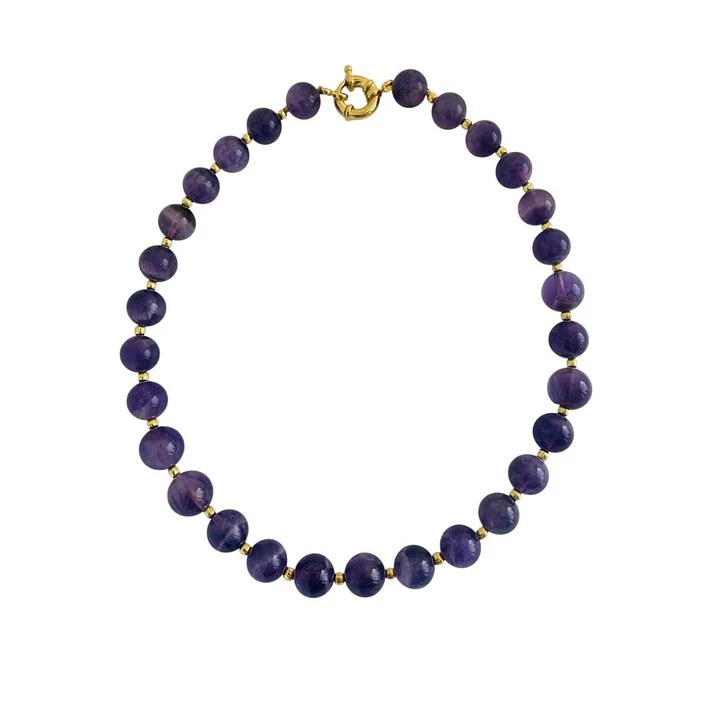 COLLAR AMATISTA BALLS GOLD 12 MM 1