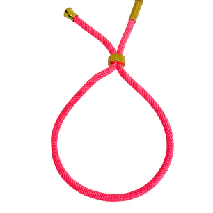 PULSERA CORD GOLD FUCSIA
