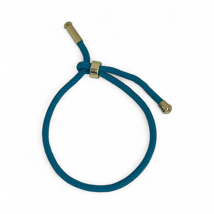 PULSERA CORD GOLD CYAN 1