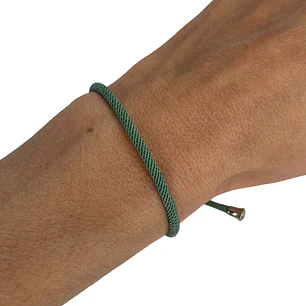 PULSERA CORD GOLD MOSS GREEN
