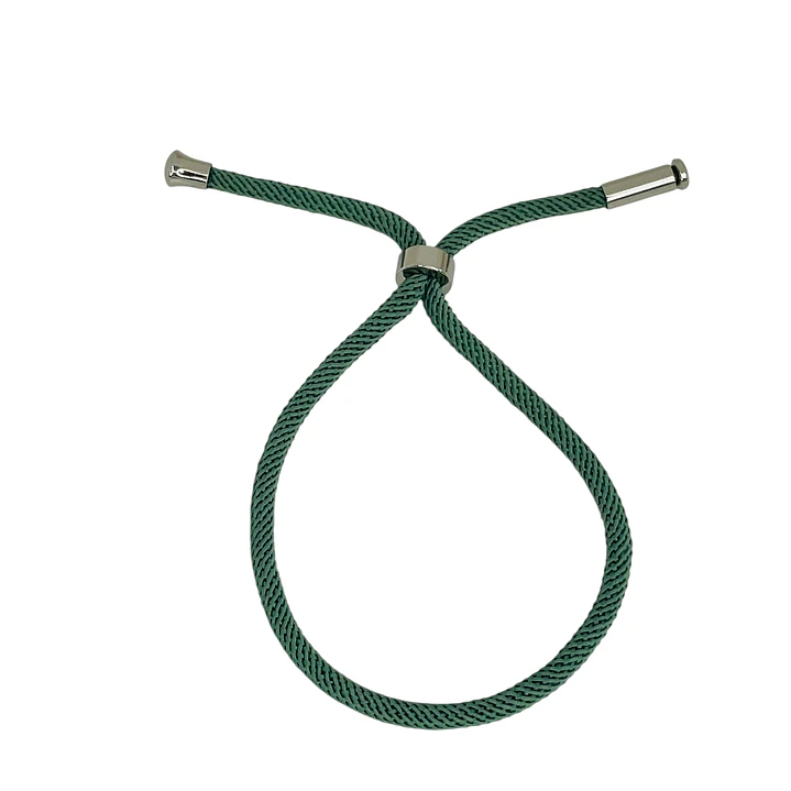 PULSERA CORD SILVER MOSS GREEN 1