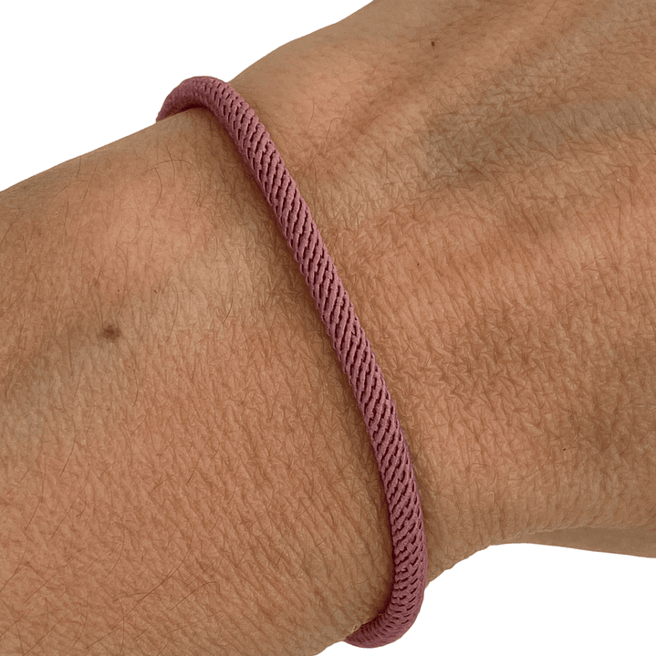 PULSERA CORD SILVER ROSE 3
