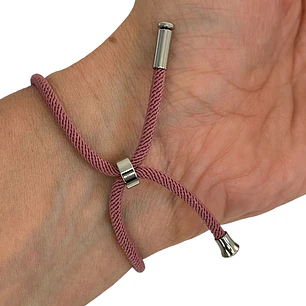 PULSERA CORD SILVER ROSE