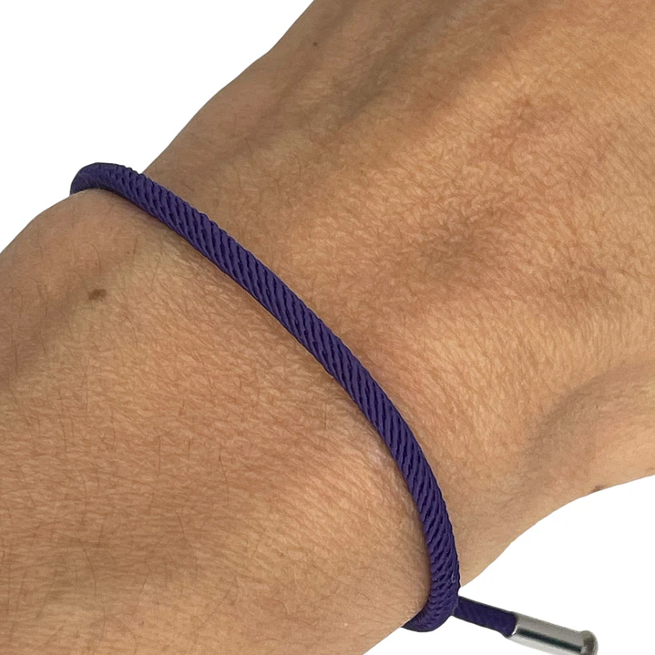 PULSERA CORD SILVER PURPLE 3