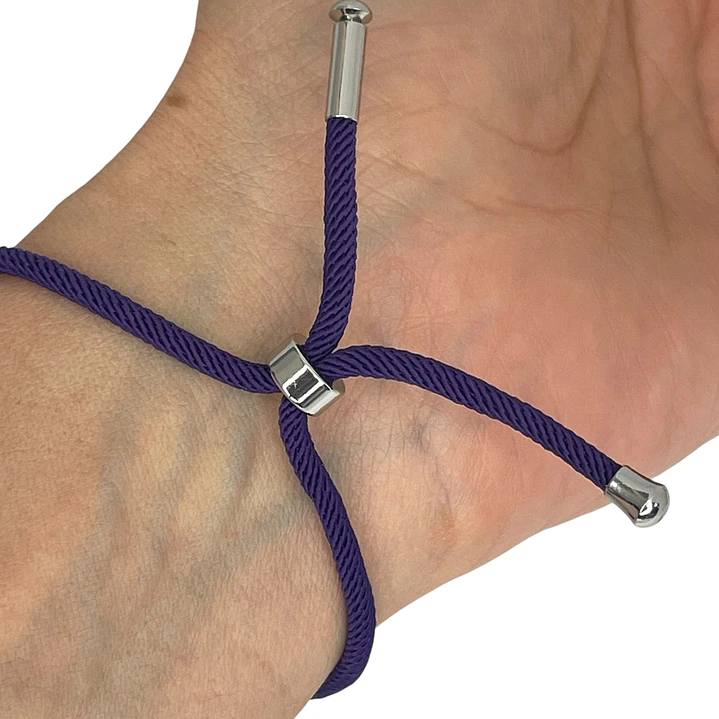 PULSERA CORD SILVER PURPLE 4