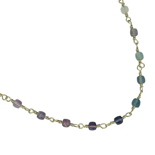 COLLAR CHOKER PETRA FLUORITA GOLD