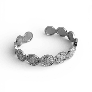 PULSERA ESCLAVA FULL BENEDICT SILVER 