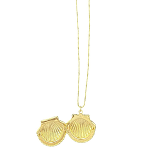 COLLAR SHELL RELICARIO GOLD 
