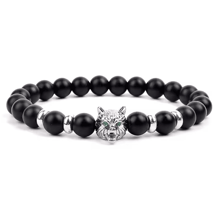 PULSERA NEPAL JAGUAR SILVER ONIX  1