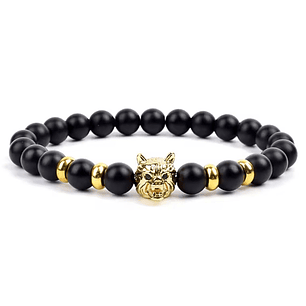 PULSERA NEPAL JAGUAR GOLD ONIX 