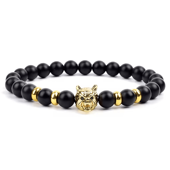 PULSERA NEPAL JAGUAR GOLD ONIX  1