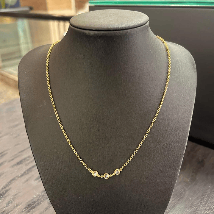 COLLAR TRIPLE DOTS GOLD  3