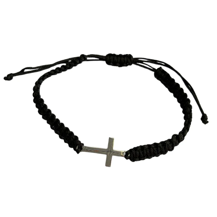 PULSERA MACRAME BLACK CROSS 1