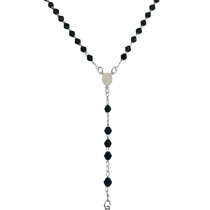 COLLAR HOLY ROSARY SILVER BLACK