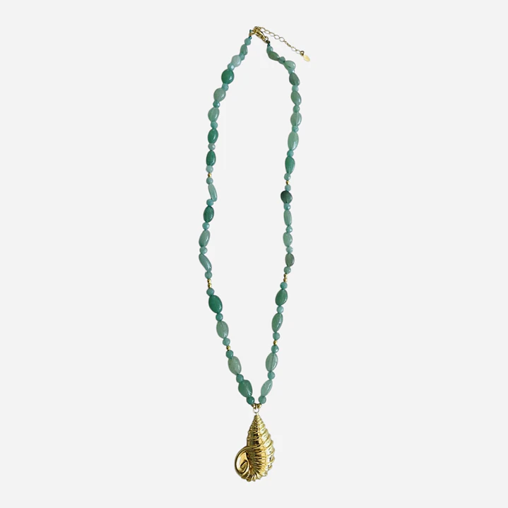 COLLAR COASTAL JADE SHELL GOLD 45 cm 1