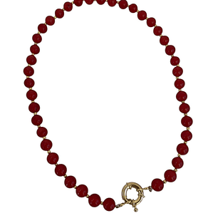 COLLAR CORNALINA BALLS GOLD 45 cm